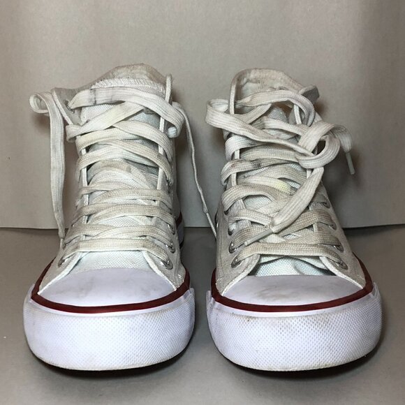 Hi-Top Sneakers Women's Size 6 White High Top Shoes Laces - Picture 5 of 10